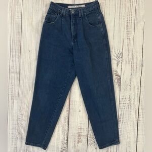 Vintage Zena Jeans Womens 10 Tapered Mom High Rise Pleated 90s Dark Wash Denim